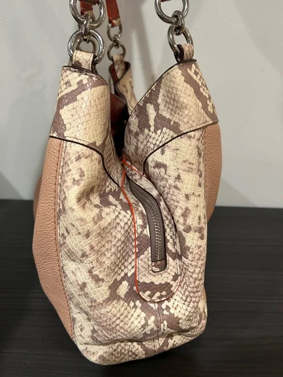 Coach Lexy SV Nude Pink Multi Snake Leather Shoulder Bag EUC - Picture 8 of 14